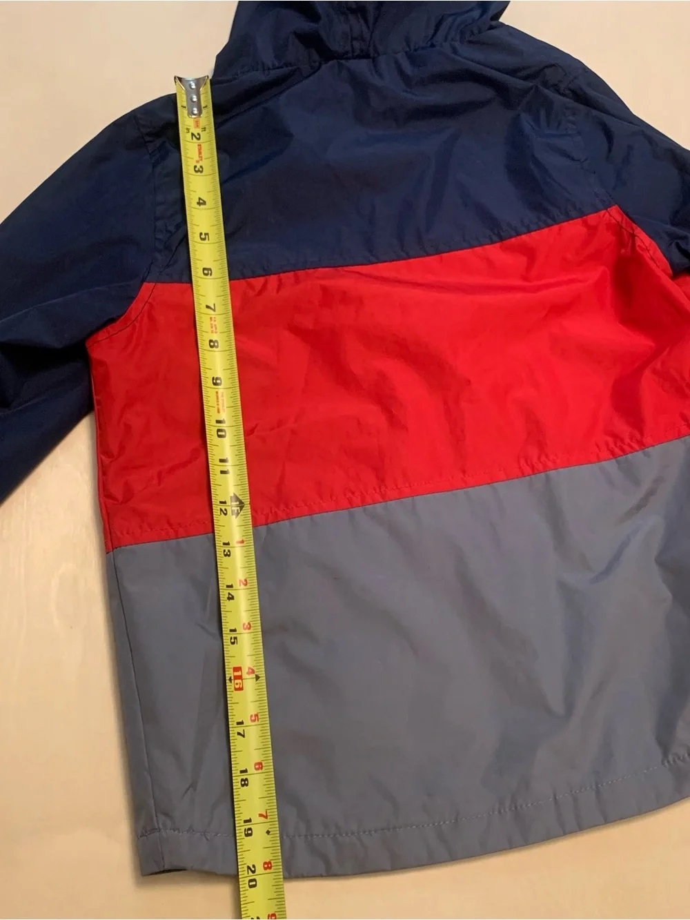 Carter’s Kids Colorblock Hooded Raincoat - Navy, Red, Gray, Size 6